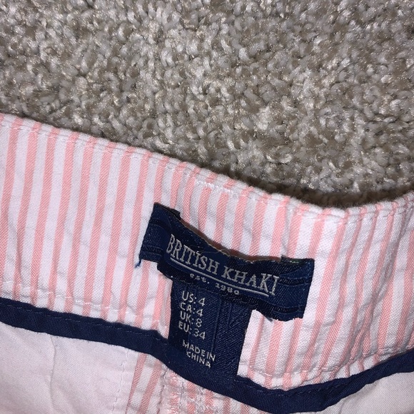 British Khaki Pink & Blue Anchor Shorts size 4 - Picture 7 of 10